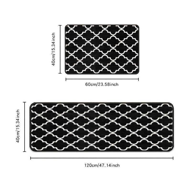 Anti Fatigue Kitchen Rug Set with Non Slip Geometric Design