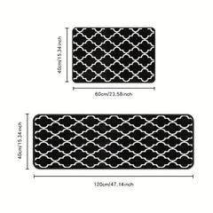 Anti Fatigue Kitchen Rug Set with Non Slip Geometric Design