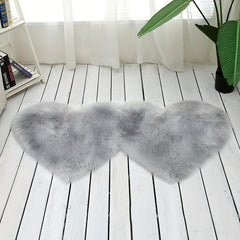 Soft Gray Faux Fur Sheepskin Rug 2'X4' Washable Plush Shag Area Rug