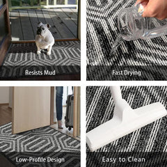 Non Slip Absorbent Geometric Pattern Rug Washable Carpet 80x50