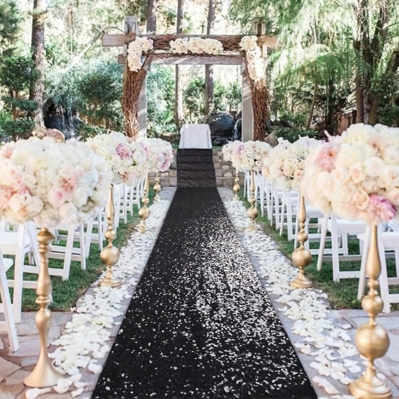 Sparkle Sequin Aisle Runner 2FTx15FT Indoor/Outdoor Wedding Aisle Runner