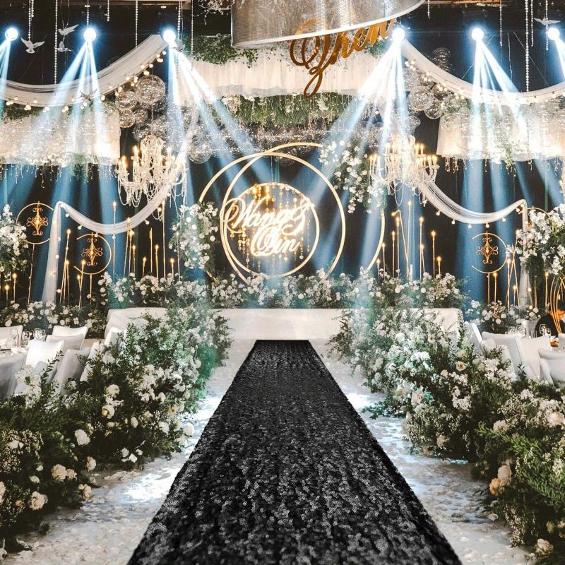 Sparkle Sequin Aisle Runner 2FTx15FT Indoor/Outdoor Wedding Aisle Runner