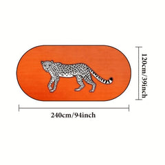 Light Leopard Printed Area Rug Soft Crystal Velvet Bedroom Bedside Floor Mat