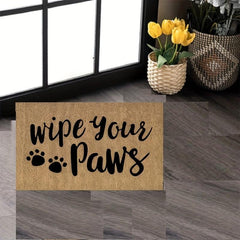 Coir Door Mat Wipe Your Paws Doormat - Indoor/Outdoor Entry Decor