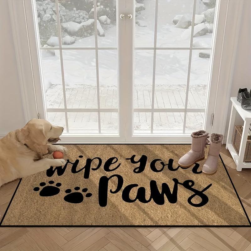 Coir Door Mat Wipe Your Paws Doormat - Indoor/Outdoor Entry Decor