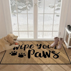 Coir Door Mat Wipe Your Paws Doormat - Indoor/Outdoor Entry Decor