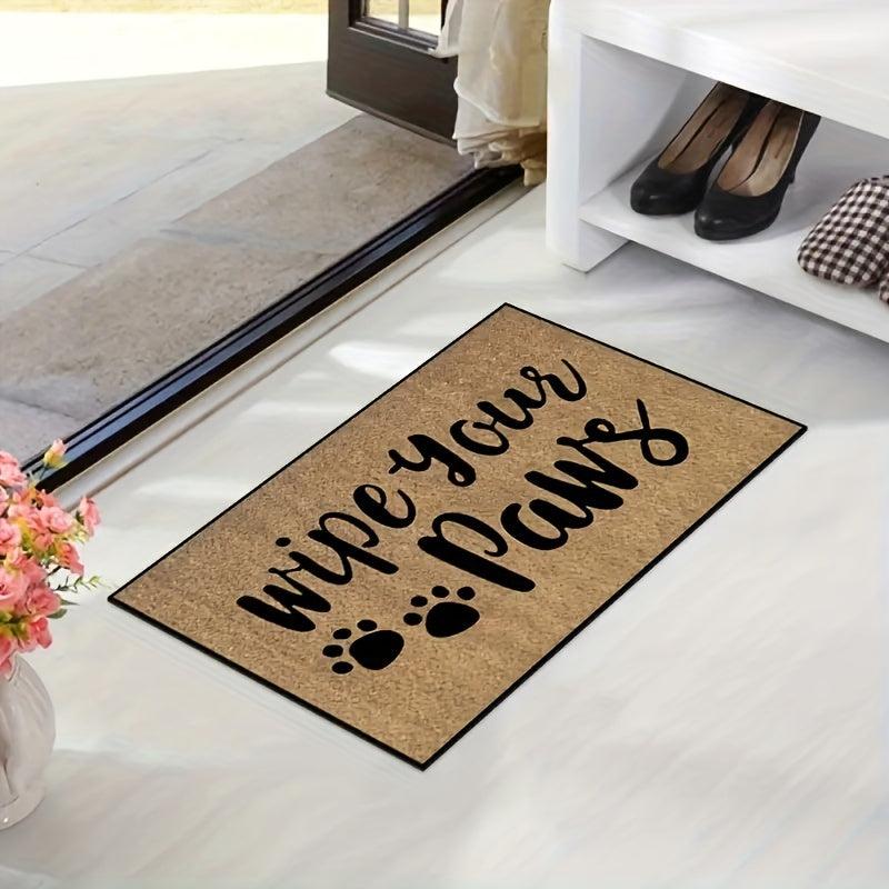 Coir Door Mat Wipe Your Paws Doormat - Indoor/Outdoor Entry Decor