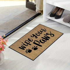 Coir Door Mat Wipe Your Paws Doormat - Indoor/Outdoor Entry Decor