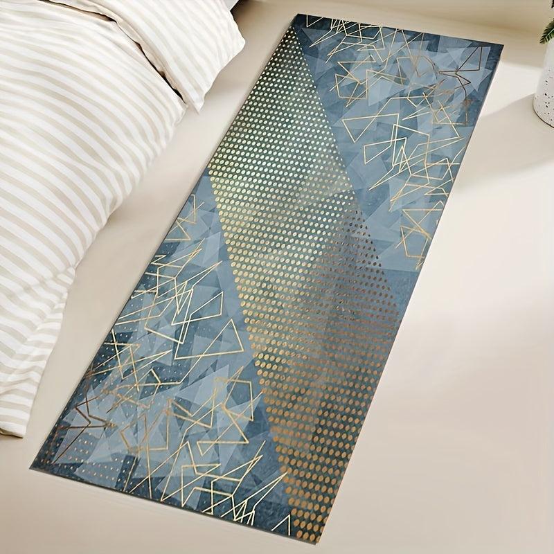 Soft Cashmere Rug Modern Abstract Carpet Geometric Pattern Non slip Floor Mat
