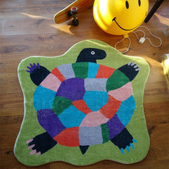 Sea Turtle Colorblock Plush Carpet - Halloween Decoration