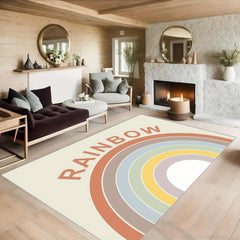 Rainbow Carpet Bedroom Office Rug Non Slip Easy to Clean Carpet Mat