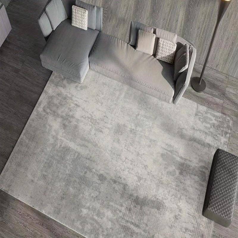 Gray Non Slip Living Room Carpet Soft and Durable Mat