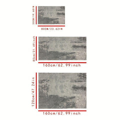 Gray Non Slip Living Room Carpet Soft and Durable Mat