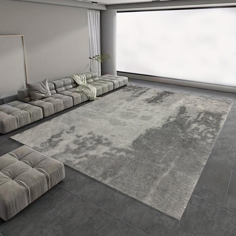Gray Non Slip Living Room Carpet Soft and Durable Mat