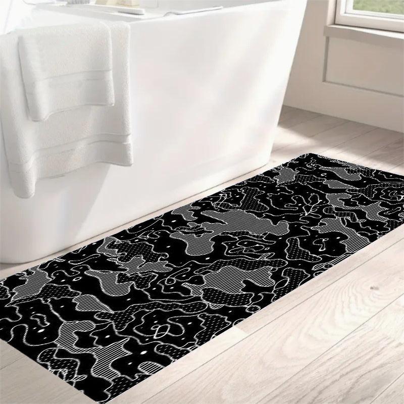 Abstract Anti Slip Kitchen Mat Polyester Carpet Absorbent Bath Mat