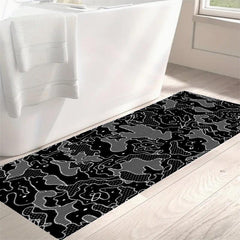 Abstract Anti Slip Kitchen Mat Polyester Carpet Absorbent Bath Mat