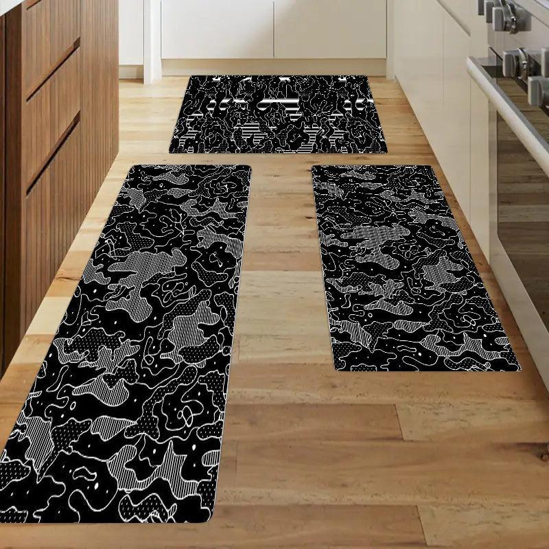 Abstract Anti Slip Kitchen Mat Polyester Carpet Absorbent Bath Mat