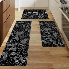 Abstract Anti Slip Kitchen Mat Polyester Carpet Absorbent Bath Mat