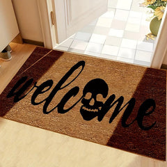 Non Slip English Skull Door Mat Indoor Rug for Home Kitchen and Entrance Decor