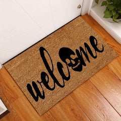 Non Slip English Skull Door Mat Indoor Rug for Home Kitchen and Entrance Decor