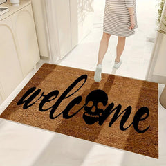 Non Slip English Skull Door Mat Indoor Rug for Home Kitchen and Entrance Decor