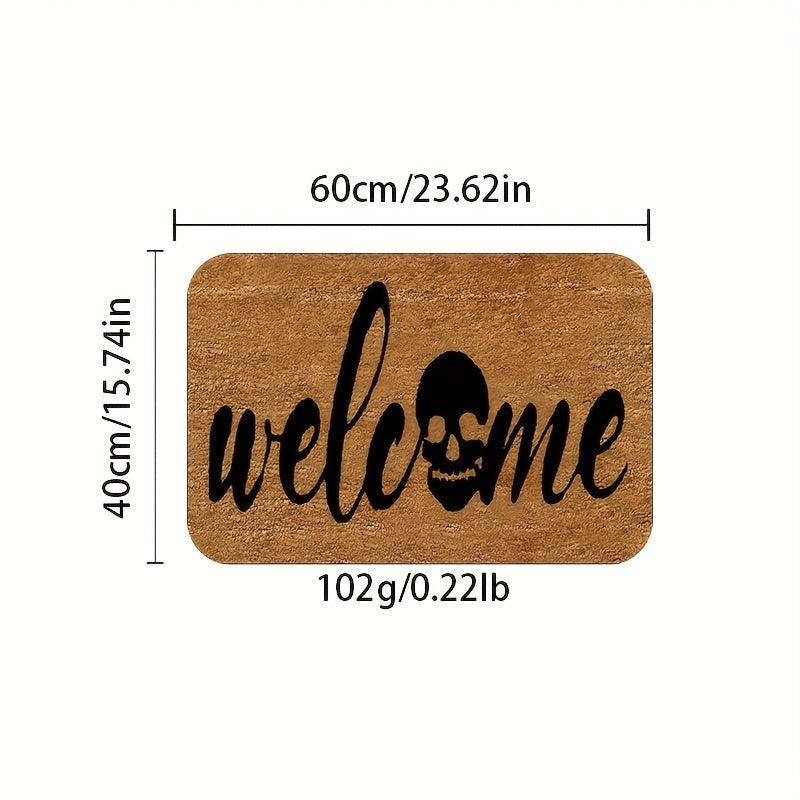 Non Slip English Skull Door Mat Indoor Rug for Home Kitchen and Entrance Decor