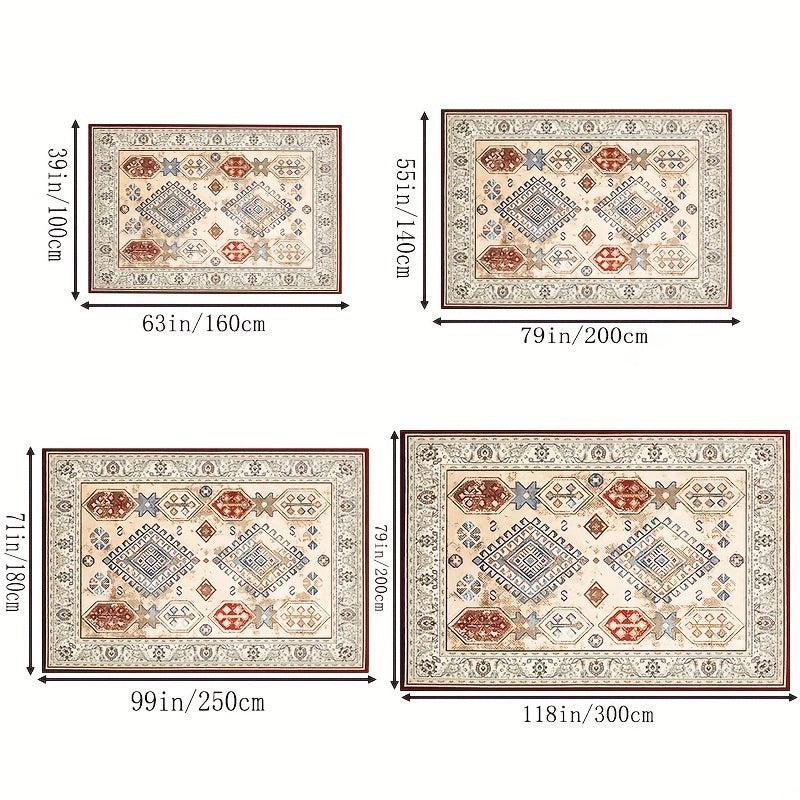Vintage Persian Shaggy Area Rug Waterproof Non Slip