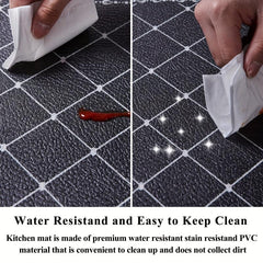 2pcs Kitchen Floor Mat Set Anti Slip Carpet Easy To Clean