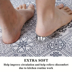 2pcs Kitchen Floor Mat Set Anti Slip Carpet Easy To Clean