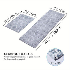 2pcs Kitchen Floor Mat Set Anti Slip Carpet Easy To Clean