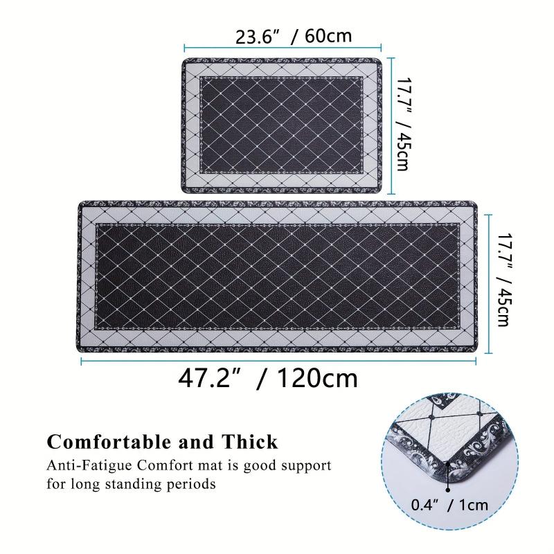 2pcs Kitchen Floor Mat Set Anti Slip Carpet Easy To Clean