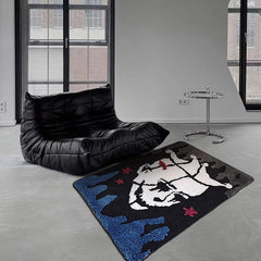 Dark Gothic Halloween Area Rug - Plush Funny Living Room Decor