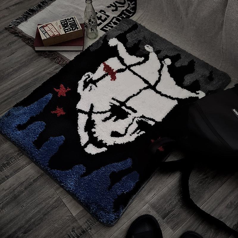 Dark Gothic Halloween Area Rug - Plush Funny Living Room Decor