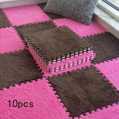 10pcs Soft Shaggy Rug for Living Room Bedroom Decor