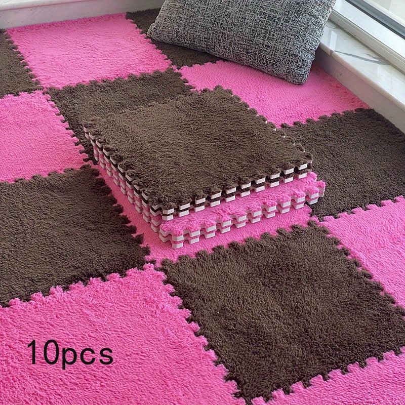 10pcs Soft Shaggy Rug for Living Room Bedroom Decor