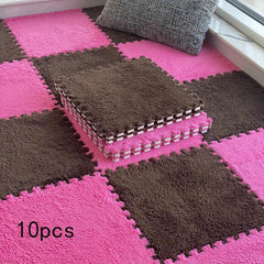 10pcs Soft Shaggy Rug for Living Room Bedroom Decor