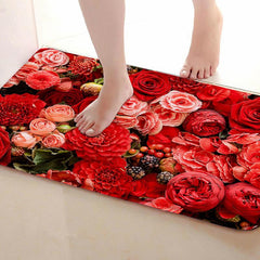 Floral Kitchen Floor Mat Non slip Waterproof Soft Rug