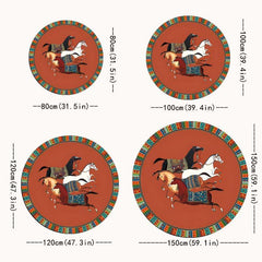 Mayan Style Pattern Round Carpet Anti-Skid Floor Mat Rug