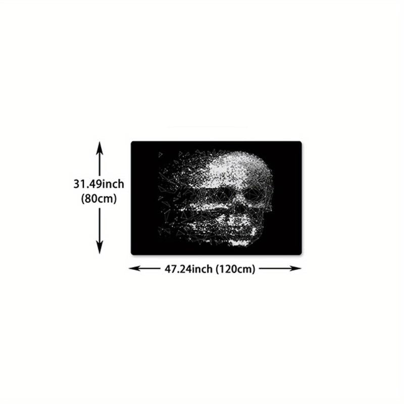 Dark Gothic Skull Area Rug Memory Foam Kitchen Bath Mat