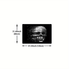 Dark Gothic Skull Area Rug Memory Foam Kitchen Bath Mat
