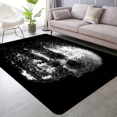 Dark Gothic Skull Area Rug Memory Foam Kitchen Bath Mat