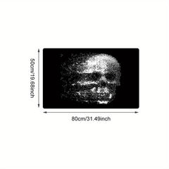 Dark Gothic Skull Area Rug Memory Foam Kitchen Bath Mat