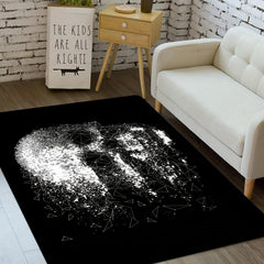 Dark Gothic Skull Area Rug Memory Foam Kitchen Bath Mat