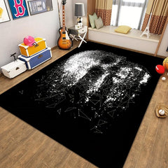 Dark Gothic Skull Area Rug Memory Foam Kitchen Bath Mat