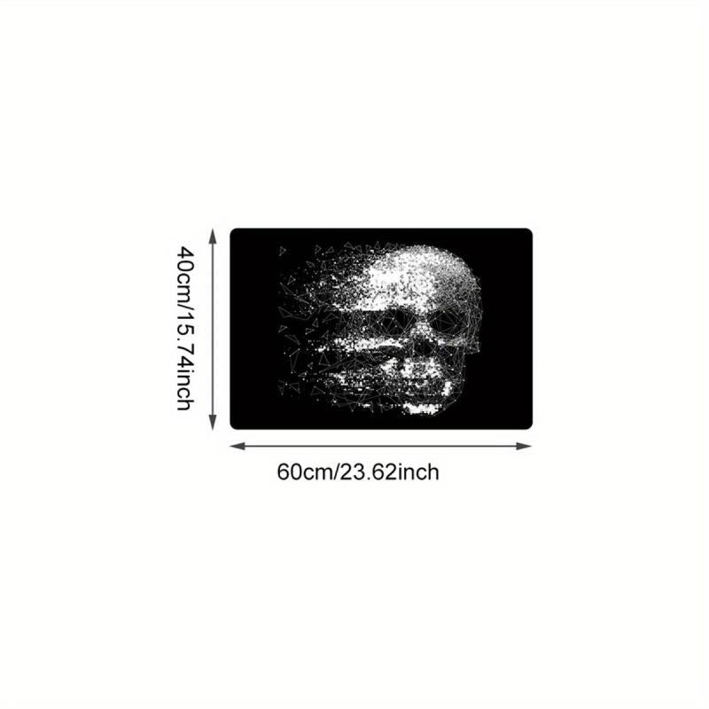 Dark Gothic Skull Area Rug Memory Foam Kitchen Bath Mat