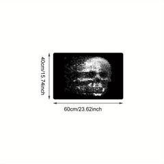 Dark Gothic Skull Area Rug Memory Foam Kitchen Bath Mat