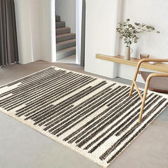Modern Line Pattern Rug Farmhouse Area Rug Bohemian Striped Easy Cleaning
