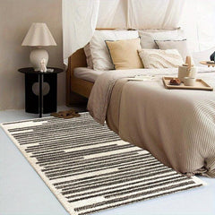 Modern Line Pattern Rug Farmhouse Area Rug Bohemian Striped Easy Cleaning