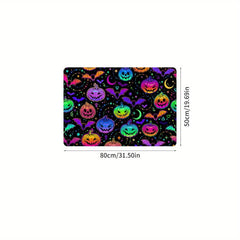 Halloween Pumpkin & Bats Doormat Indoor Floor Mat Non-Slip Kitchen Rug