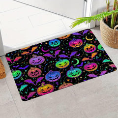 Halloween Pumpkin & Bats Doormat Indoor Floor Mat Non-Slip Kitchen Rug